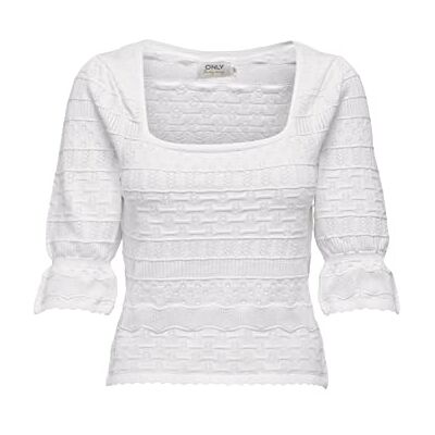 15291131 ONLY Damski sweter ONLSANDY 2/4 Structure Square Neck KNT, Cloud Dancer, M, Cloud Dancer, M 15291131 ONLY Damski sweter ONLSANDY 2/4 Structure Square Neck KNT, Cloud Dancer, M, Cloud Dancer, M