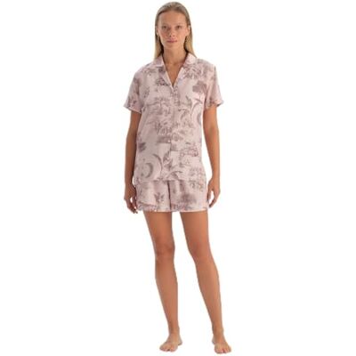 24SW49074BB Dagi Damskie Light Pink Fashion Woven Regular Waist Viscose Leg Shorts piżama Bottom, jasnoróżowy, 38 24SW49074BB Dagi Damskie Light Pink Fashion Woven Regular Waist Viscose Leg Shorts piżama Bottom, jasnoróżowy, 38