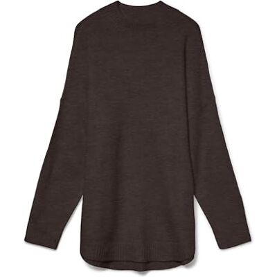 10290784 VERO MODA VMPLAZA LS HIGHNCK długi sweter GA NOOS, Tort czekoladowy/szczegóły: melanż, XS 10290784 VERO MODA VMPLAZA LS HIGHNCK długi sweter GA NOOS, Tort czekoladowy/szczegóły: melanż, XS
