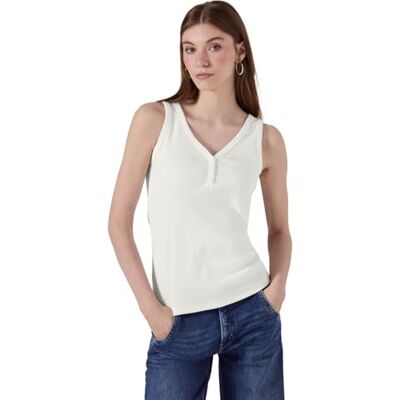 3226339 Street One Studio Top z prążkowaną strukturą, Off White, 42 3226339 Street One Studio Top z prążkowaną strukturą, Off White, 42