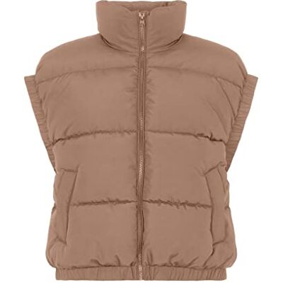 17117926 PIECES Damska kamizelka Pcellander Short Puffer Vest, Café Au Lait, S 17117926 PIECES Damska kamizelka Pcellander Short Puffer Vest, Café Au Lait, S