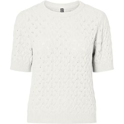 17162071-4992726 PIECES Pclelou SS O-Neck Knit Noos Bc, Cloud Dancer, M 17162071-4992726 PIECES Pclelou SS O-Neck Knit Noos Bc, Cloud Dancer, M