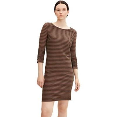 1033612 TOM TAILOR Denim Damski sukienka w paski , 30606 Grey Amber Structure Stripe, XS 1033612 TOM TAILOR Denim Damski sukienka w paski , 30606 Grey Amber Structure Stripe, XS