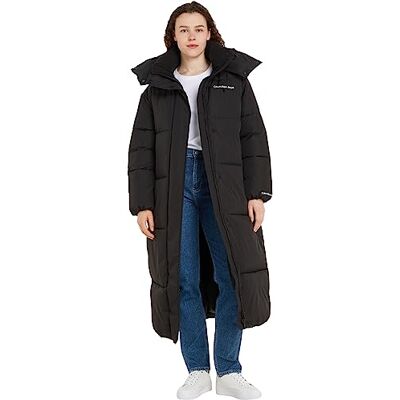 J20J221888 Calvin Klein Jeans Damskie niepuchowe płaszcze oversize długie puchowe wyściełane, Czarny, L J20J221888 Calvin Klein Jeans Damskie niepuchowe płaszcze oversize długie puchowe wyściełane, Czarny, L