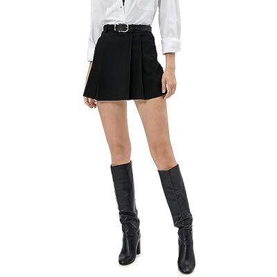 4WAK70010EW Koton Damska spódnica Viscose Mix Pleated Belted Mini Skort, 999 (czarny), 36 4WAK70010EW Koton Damska spódnica Viscose Mix Pleated Belted Mini Skort, 999 (czarny), 36