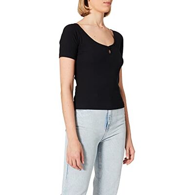 1660-000545 NA-KD Damska koszula Keyhole Jersey Top, czarny, L 1660-000545 NA-KD Damska koszula Keyhole Jersey Top, czarny, L