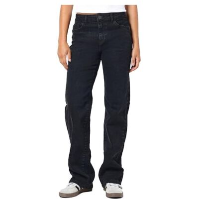 27029317 NMYOLANDA NW Wide Jeans Black FWD NOOS, czarny denim, 27W / 32L 27029317 NMYOLANDA NW Wide Jeans Black FWD NOOS, czarny denim, 27W / 32L