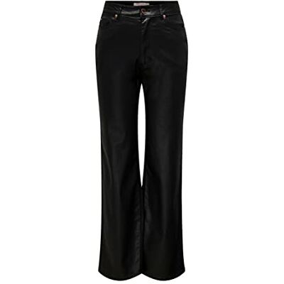 137495201-Black ONLY Onlcamille-Newark Ex Hw Wide Coated PNT spodnie damskie, czarny, (XS) W / 32L 137495201-Black ONLY Onlcamille-Newark Ex Hw Wide Coated PNT spodnie damskie, czarny, (XS) W / 32L