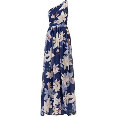 24SH009APA Apart suknia wieczorowa z wysokiej jakości poliestru z wycięciem na plecach, Navy-Multicolor, 40 24SH009APA Apart suknia wieczorowa z wysokiej jakości poliestru z wycięciem na plecach, Navy-Multicolor, 40