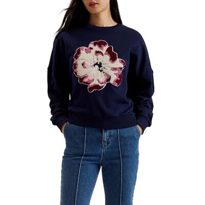 S278044 Ted Baker WMB-RAYNAHH-Graficzna Bluza Kwiatowa Granatowa, granatowy, 34 S278044 Ted Baker WMB-RAYNAHH-Graficzna Bluza Kwiatowa Granatowa, granatowy, 34