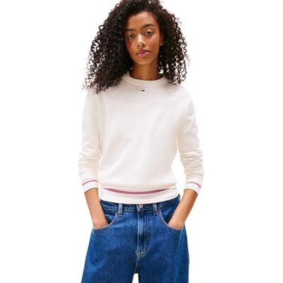 DW0DW20159YBHXL TOMMY JEANS Damski sweter TJW Essential Crew EXT DW0DW20159, biały, XL, Biały (starożytny biały), XL DW0DW20159YBHXL TOMMY JEANS Damski sweter TJW Essential Crew EXT DW0DW20159, biały, XL, Biały (starożytny biały), XL