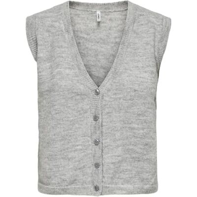 15371196-4981165 ONLY Onlhelga Sl Button Waiscoat Knt Nca, jasnoszary melanżowy, S 15371196-4981165 ONLY Onlhelga Sl Button Waiscoat Knt Nca, jasnoszary melanżowy, S