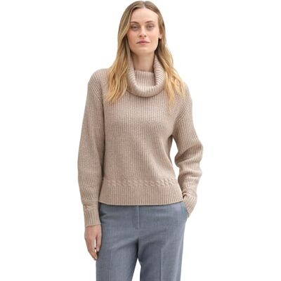 1044058 TOM TAILOR Damski luźny sweter z dzianiny z golfem, 16569 – nerkowiec beżowy melanż, 3XL 1044058 TOM TAILOR Damski luźny sweter z dzianiny z golfem, 16569 – nerkowiec beżowy melanż, 3XL