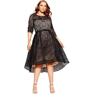 00211104 CITY CHIC Sukienka Plus Size LACE Lover FF, w kolorze czarnym, rozmiar 18, Czarny, 44-Plus 00211104 CITY CHIC Sukienka Plus Size LACE Lover FF, w kolorze czarnym, rozmiar 18, Czarny, 44-Plus