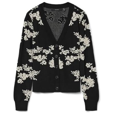 10331454-4860154 VERO MODA Vmnancy Ls dekolt w serek kardigan boo, czarny, XS 10331454-4860154 VERO MODA Vmnancy Ls dekolt w serek kardigan boo, czarny, XS