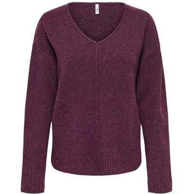 15353186-4817257 Onlwhitney Ls dekolt w serek KNT, Mauve Wine, XS 15353186-4817257 Onlwhitney Ls dekolt w serek KNT, Mauve Wine, XS