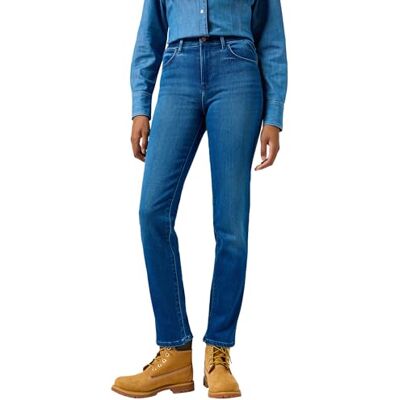 112356388 Wrangler Proste dżinsy damskie, Agate Blue, 26W / 32L 112356388 Wrangler Proste dżinsy damskie, Agate Blue, 26W / 32L