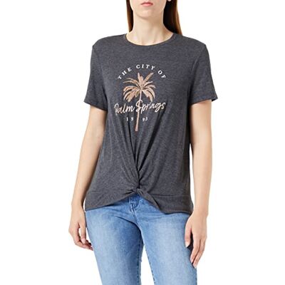 15296287 ONLY Onlpalmie Reg Twist S/S Top Box JRS T-Shirt damski, czarny/nadruk: palm, XS 15296287 ONLY Onlpalmie Reg Twist S/S Top Box JRS T-Shirt damski, czarny/nadruk: palm, XS