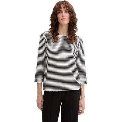 1045536 TOM TAILOR Damska koszulka z długim rękawem z detalami guzikowymi, 37370 Offwhite Navy Regular Stripe, XL 1045536 TOM TAILOR Damska koszulka z długim rękawem z detalami guzikowymi, 37370 Offwhite Navy Regular Stripe, XL