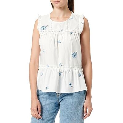 37330987 TILDEN Top damski, Wełna biała, niebieska, S 37330987 TILDEN Top damski, Wełna biała, niebieska, S