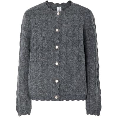 26037886-4794873 Y.A.S Yasbubera Ls Knit Cardigan S. Noos, ciemnoszary melanż, XS 26037886-4794873 Y.A.S Yasbubera Ls Knit Cardigan S. Noos, ciemnoszary melanż, XS