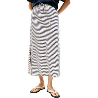 WW0WW45158 Tommy Hilfiger Damska spódnica VIS Twill MIDI BIAS zawijana spódnica, biała (teksturowana STP/Dark Night Navy), 40, Biały (teksturowany Stp/Dark Night Navy), 40W WW0WW45158 Tommy Hilfiger Damska spódnica VIS Twill MIDI BIAS zawijana spódnica, biała (teksturowana STP/Dark Night Navy), 40, Biały (teksturowany Stp/Dark Night Navy), 40W