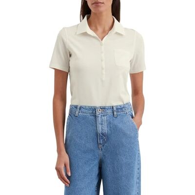 503205553037 Marc O'Polo Damska koszulka polo z krótkim rękawem z bawełny organicznej Slim Fit, kremowy, XS 503205553037 Marc O'Polo Damska koszulka polo z krótkim rękawem z bawełny organicznej Slim Fit, kremowy, XS
