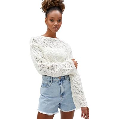 3SAL40282MD Koton Damskie szorty jeansowe z wysokim stanem, Bleach (Bch), 34 3SAL40282MD Koton Damskie szorty jeansowe z wysokim stanem, Bleach (Bch), 34