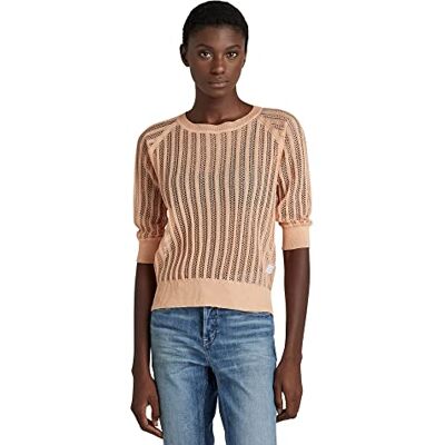 D21656-D140-C962 G-STAR RAW Damski sweter Pointelle 1 Sl Knit, różowy (Peach Nougat D140-c962), XS D21656-D140-C962 G-STAR RAW Damski sweter Pointelle 1 Sl Knit, różowy (Peach Nougat D140-c962), XS