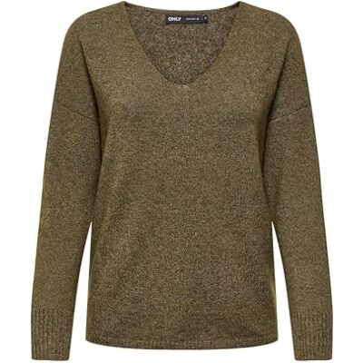 15224360-4824230 ONLY Onlrica Life L/S sweter damski z dekoltem w serek KNT Noos, Beech, XS 15224360-4824230 ONLY Onlrica Life L/S sweter damski z dekoltem w serek KNT Noos, Beech, XS