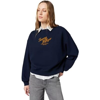 WW0WW47846C1GS Tommy Hilfiger Damska bluza Mdrn Script Terry WW0WW47846, NIEBIESKI, S WW0WW47846C1GS Tommy Hilfiger Damska bluza Mdrn Script Terry WW0WW47846, NIEBIESKI, S