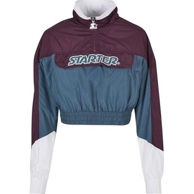 ST171 STARTER BLACK LABEL Damska kurtka startowa Colorblock Pull Over Jacket, ciemnofioletowy/morski, XS ST171 STARTER BLACK LABEL Damska kurtka startowa Colorblock Pull Over Jacket, ciemnofioletowy/morski, XS
