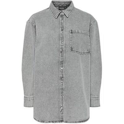 17150991-4721993 Pcmaisie Ls Denim Shirt Noos Bc, szary denim, M 17150991-4721993 Pcmaisie Ls Denim Shirt Noos Bc, szary denim, M