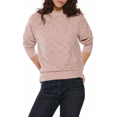 1339662 SPRINGFIELD 1.t.Ap.Sweater Pointelle Lurex sweter damski, Złoty brąz, L 1339662 SPRINGFIELD 1.t.Ap.Sweater Pointelle Lurex sweter damski, Złoty brąz, L