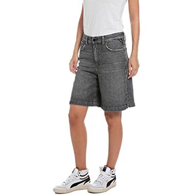 WA496B.000.657 493 Replay Damskie szorty jeansowe, 096 Medium Grey, 28W WA496B.000.657 493 Replay Damskie szorty jeansowe, 096 Medium Grey, 28W