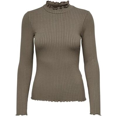 15228065-4048249 JdY Jdyfransiska L/S Highneck Top JRS Noos koszulka z długim rękawem, brązowy, XXS 15228065-4048249 JdY Jdyfransiska L/S Highneck Top JRS Noos koszulka z długim rękawem, brązowy, XXS