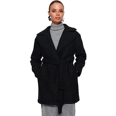 TWOAW24KB00057 Trendyol FeMan oversize dwurzędowy tkany płaszcz, czarny, 36, Czarny, 34 TWOAW24KB00057 Trendyol FeMan oversize dwurzędowy tkany płaszcz, czarny, 36, Czarny, 34