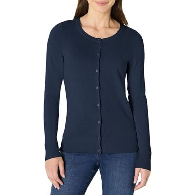 WAE35003FL18-Nav-2XL Amazon Essentials Women's Lekki kardigan z okrągłym dekoltem (dostępny w wersji Plus Size), Granatowy, XXL WAE35003FL18-Nav-2XL Amazon Essentials Women's Lekki kardigan z okrągłym dekoltem (dostępny w wersji Plus Size), Granatowy, XXL
