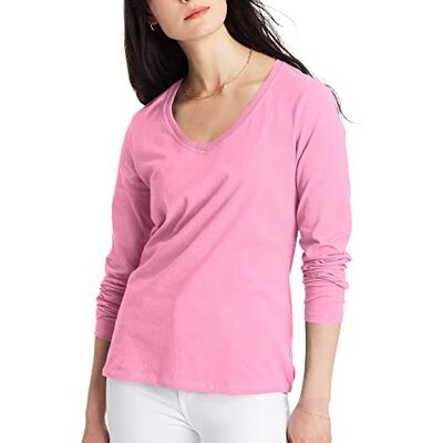 O9142 Hanes Koszula damska, Różowy Swish, XXL O9142 Hanes Koszula damska, Różowy Swish, XXL