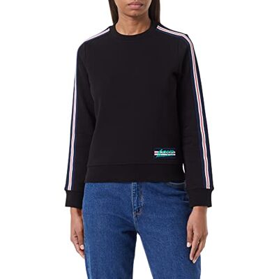W 6 302 80 E 2388 Love Moschino Slim Fit Roundneck z długim rękawem w paski paski rękawy i logo naszywki kombinezon kobiety, Czarny, 36 W 6 302 80 E 2388 Love Moschino Slim Fit Roundneck z długim rękawem w paski paski rękawy i logo naszywki kombinezon kobiety, Czarny, 36