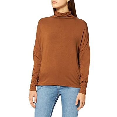 1018-007483 NA-KD Damska bluza z wysokim dekoltem, Brązowy, M 1018-007483 NA-KD Damska bluza z wysokim dekoltem, Brązowy, M