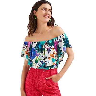 22SWBW31 Desigual Damska bluza, niebieska, XL 22SWBW31 Desigual Damska bluza, niebieska, XL