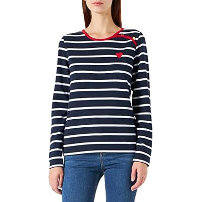 THNT76 NAF Damska koszulka Ozou Ml, granatowy/Off-White, S THNT76 NAF Damska koszulka Ozou Ml, granatowy/Off-White, S