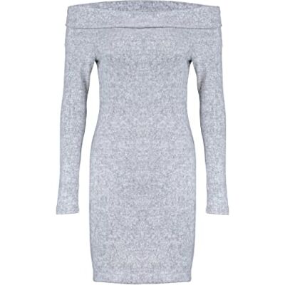 TWOAW23EL00355 Trendyol Damska sukienka mini bodycon, szara, S, Szary, S TWOAW23EL00355 Trendyol Damska sukienka mini bodycon, szara, S, Szary, S