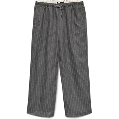 10334046-4825552 VERO MODA Vmrhoda Mw Pinstripe Wide Dad Pant, ciemnoszary melanż, M / 34L 10334046-4825552 VERO MODA Vmrhoda Mw Pinstripe Wide Dad Pant, ciemnoszary melanż, M / 34L