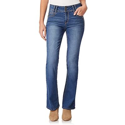 WBM08234B-Z417-15 WallFlower Luscious Damskie dżinsy typu bootcut ze średnim stanem, Insta Stretch Denim w rozmiarach Petite, średni rozmiar, Plus Size, Juniors Jeans, 15 WBM08234B-Z417-15 WallFlower Luscious Damskie dżinsy typu bootcut ze średnim stanem, Insta Stretch Denim w rozmiarach Petite, średni rozmiar, Plus Size, Juniors Jeans, 15