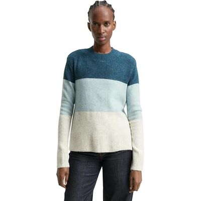 1047880 TOM TAILOR Denim Sweter damski, 38548 Petrol Mint Beige Colorblock, S 1047880 TOM TAILOR Denim Sweter damski, 38548 Petrol Mint Beige Colorblock, S