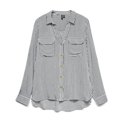 10275283 VERO MODA Vmbumpy L/S Shirt New Noos bluzka, Snow White/Stripes:India Ink, M 10275283 VERO MODA Vmbumpy L/S Shirt New Noos bluzka, Snow White/Stripes:India Ink, M