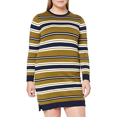 U373UV-NYX People Tree Sukienka damska Dionne, Wielokolorowy (granatowy i khaki), 42 U373UV-NYX People Tree Sukienka damska Dionne, Wielokolorowy (granatowy i khaki), 42