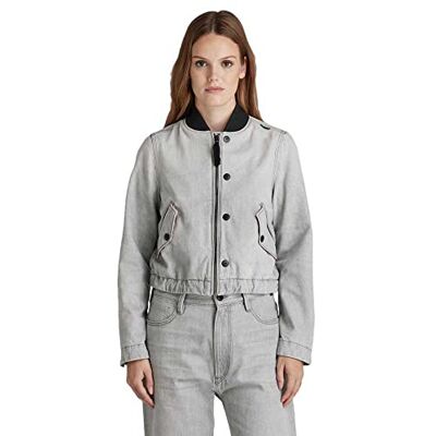 D20599-D109-D127 G-STAR RAW Damska kurtka bomberka ze sznurkiem, Szary (Sun Faded Grey Limestone ), S D20599-D109-D127 G-STAR RAW Damska kurtka bomberka ze sznurkiem, Szary (Sun Faded Grey Limestone ), S